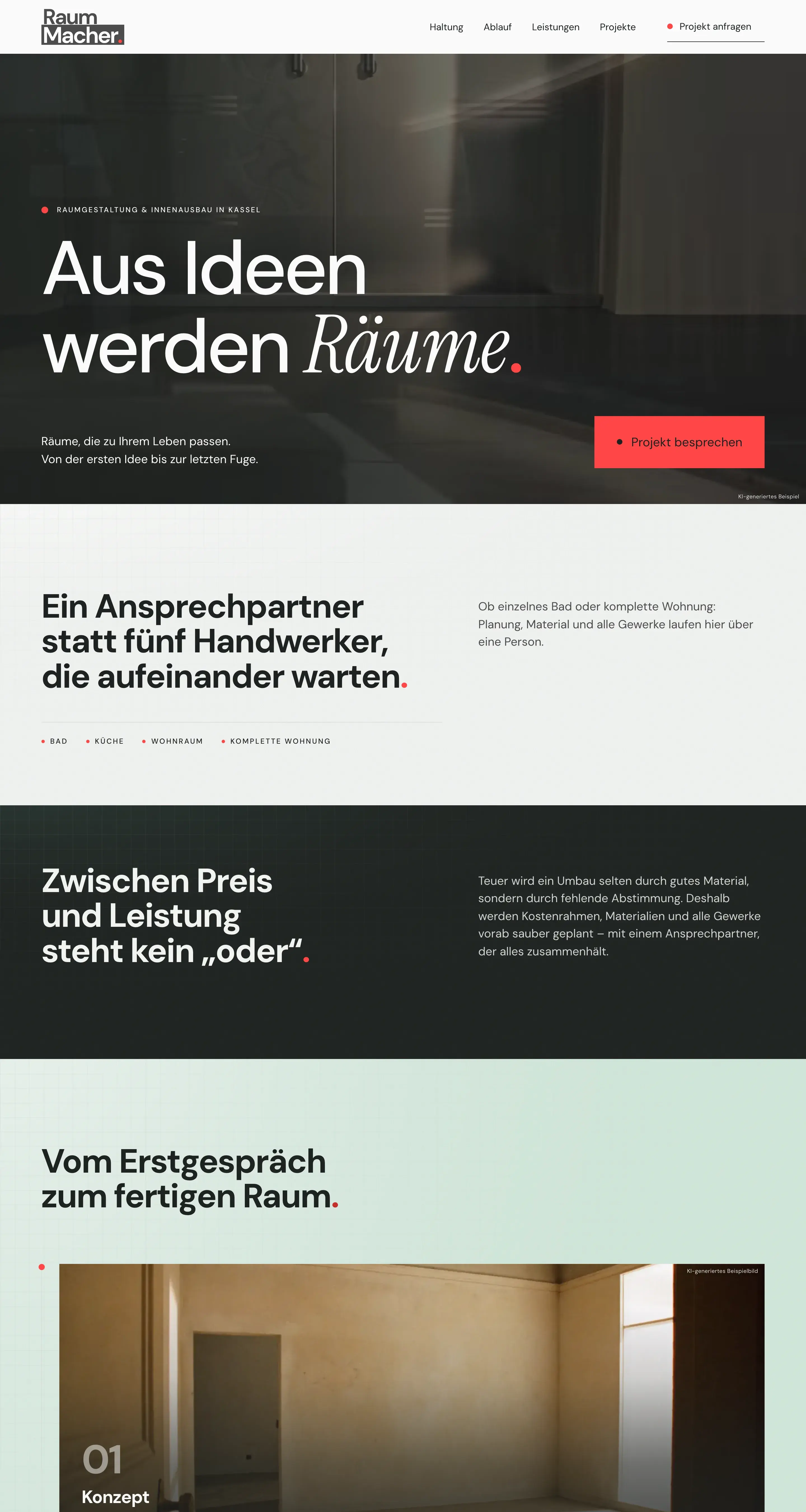 Die neue RaumMacher-Website auf einem Laptop
